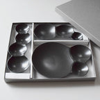 Miyama Savone Divided Plate Gift Set 3P - Black