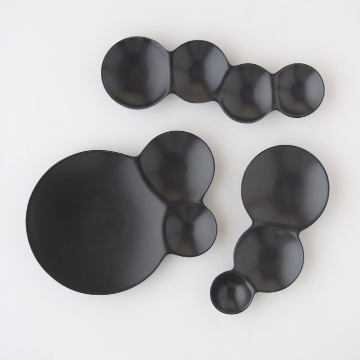 Miyama Savone Divided Plate Gift Set 3P - Black