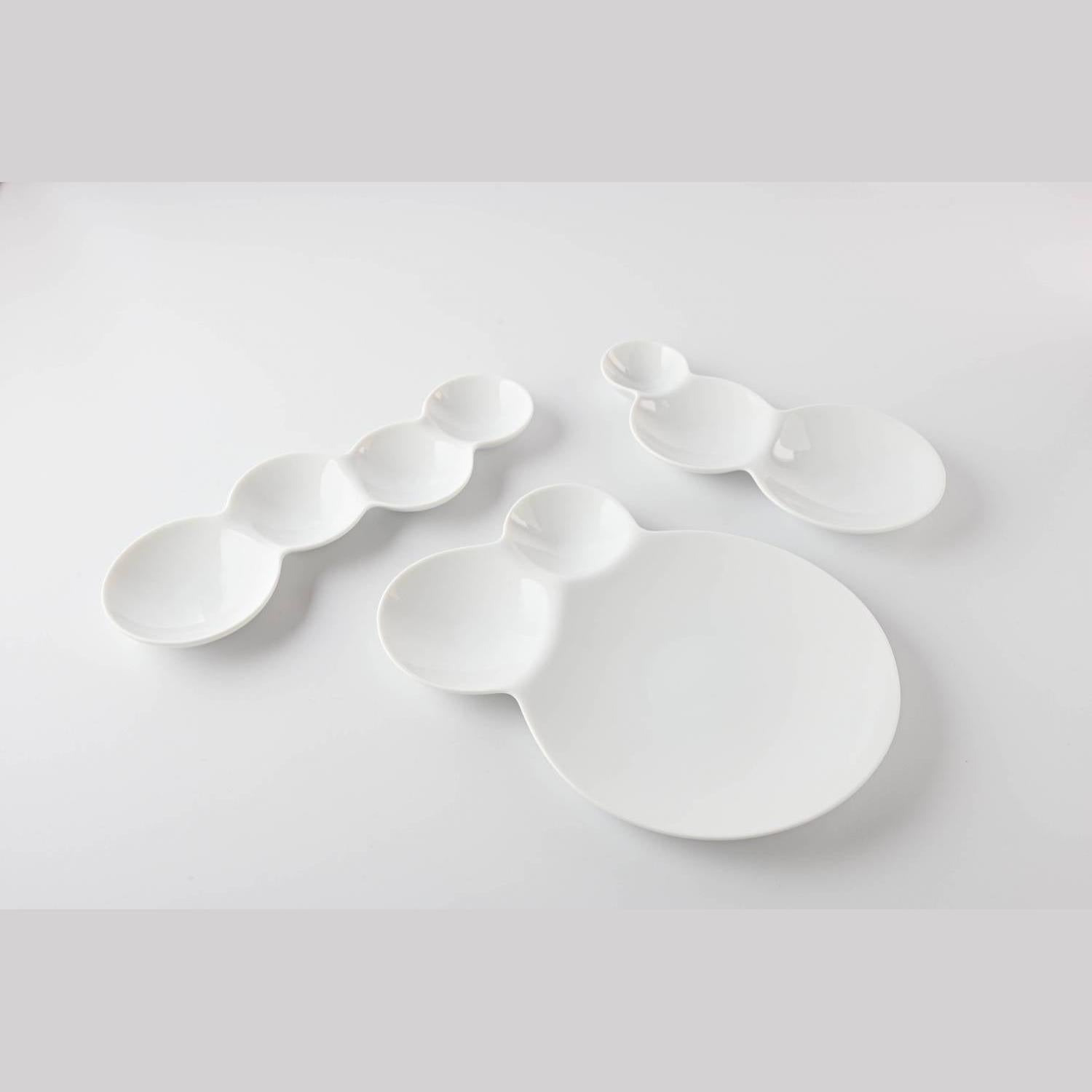 Miyama Savone Divided Plate Gift Set 3P - White