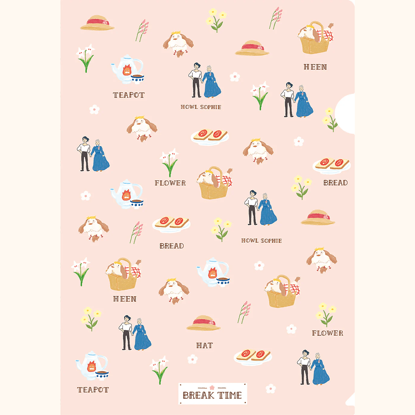 Movic Studio Ghibli Howl's Moving Castle - BREAK TIME - A4 Clear File Folder