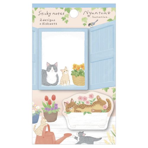 NB Nyan Tomo Sticky Note Pad - Hananiwa (Flower Garden)