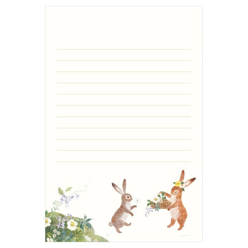 NB RESSA Panda Books Letter Pad - Flower-adorned Rabbit