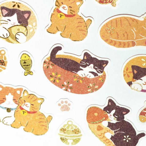 NB WANOWA Japanese-style Sticker Sheet - Japanese Cats