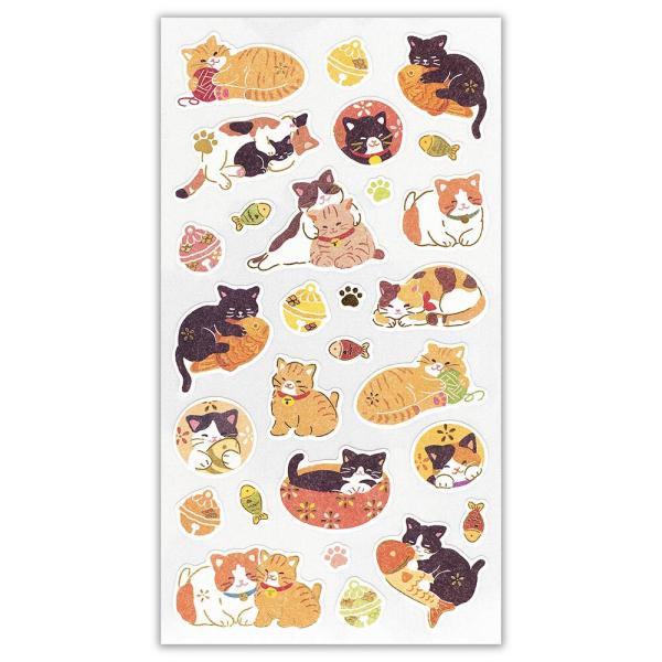 NB WANOWA Japanese-style Sticker Sheet - Japanese Cats