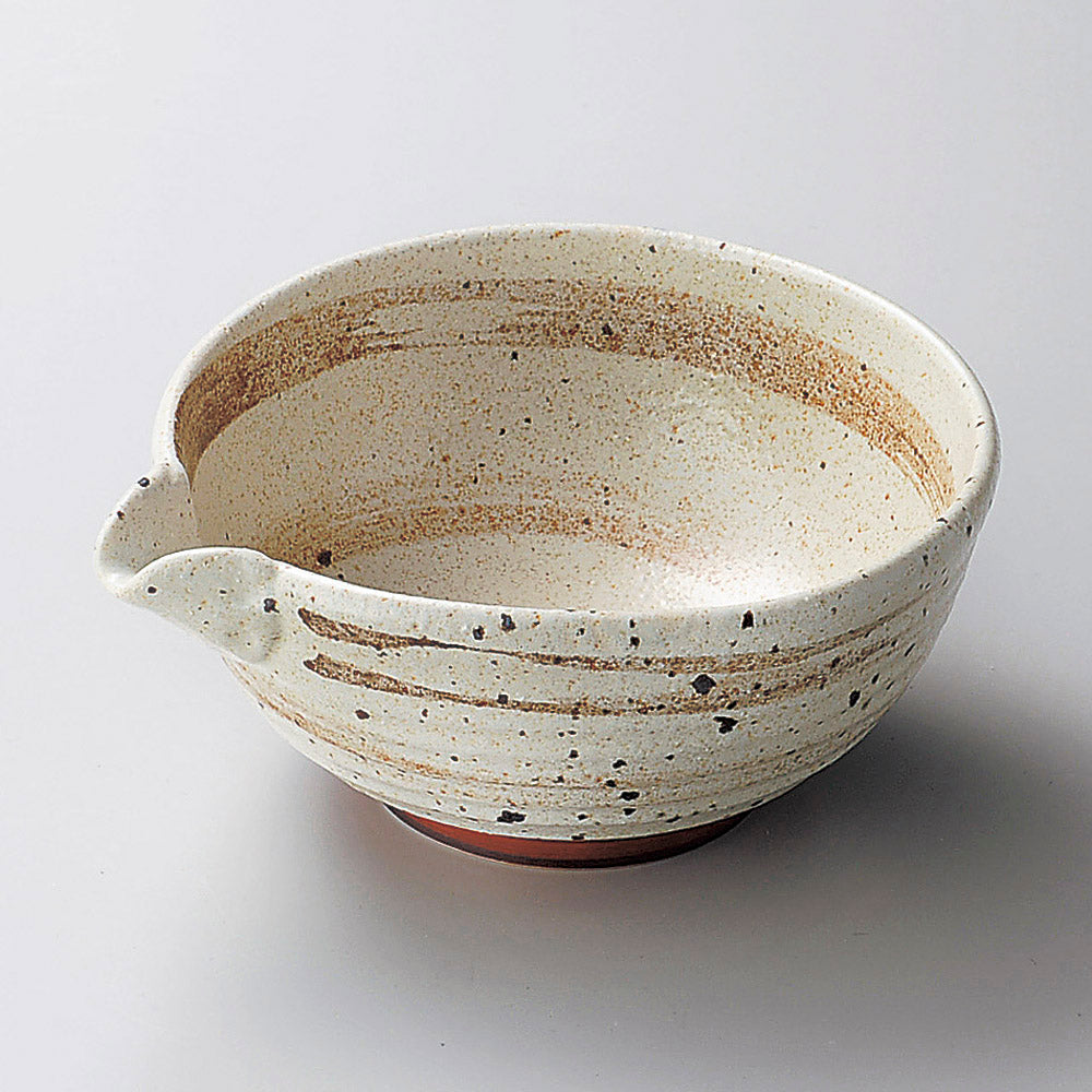 Nashiji Brown Brush Bowl with Spout – 15D