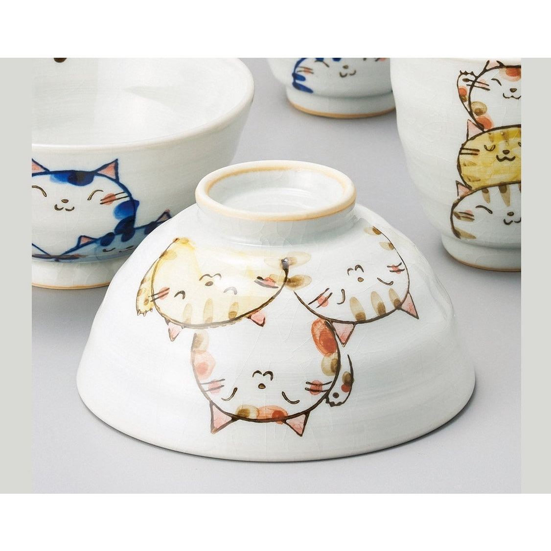 Neko-Zukushi Brown Cat Rice Bowl 12D