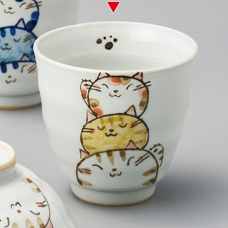 Neko-Zukushi Brown Cat Yunomi Teacup 270ml