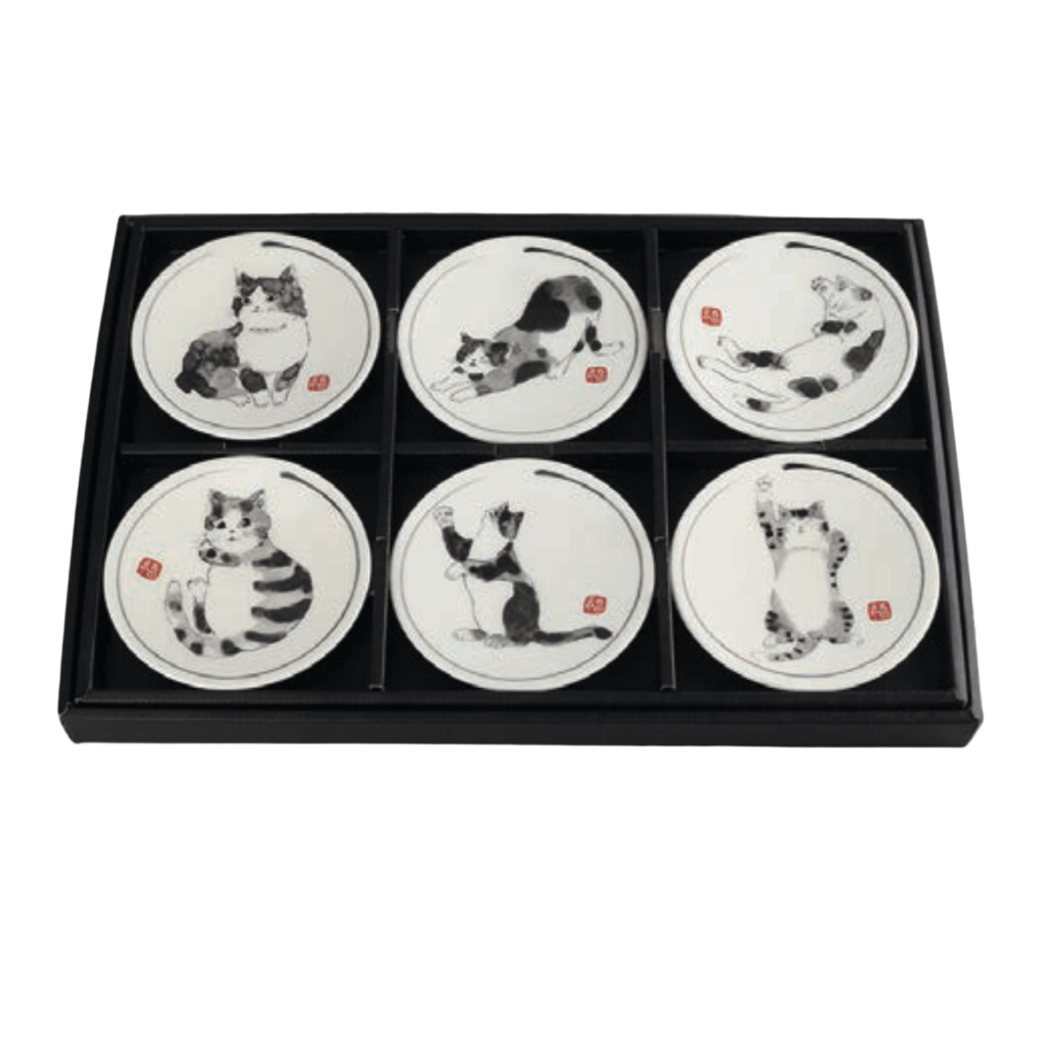 Neko-e Cat Kozara 5P Plate Set