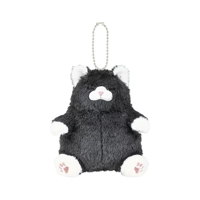 Nemunemu Positivity Hug Cat Keychain - Black Cat Maguro