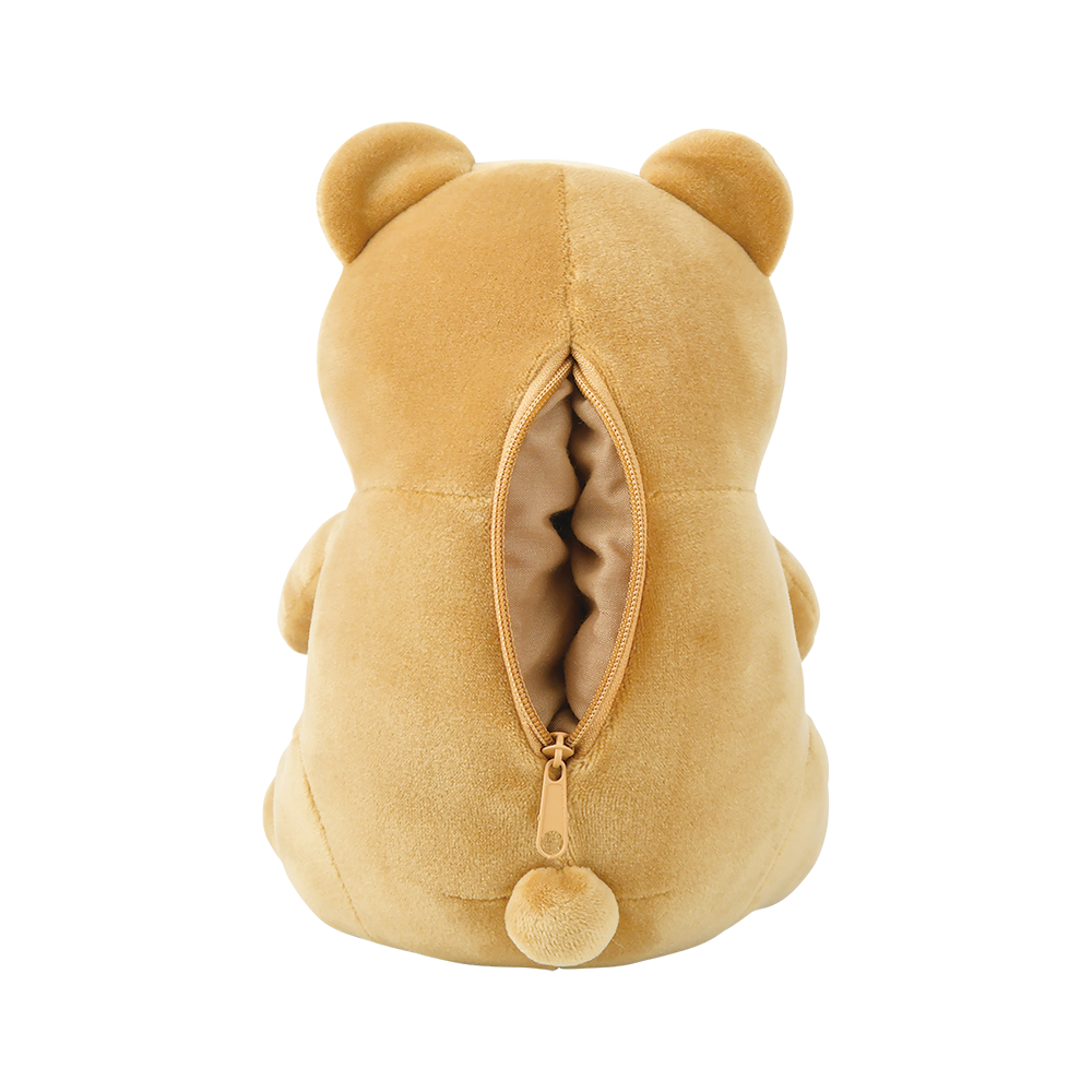 Nemunemu Seated Hug Pillow Bear Marron
