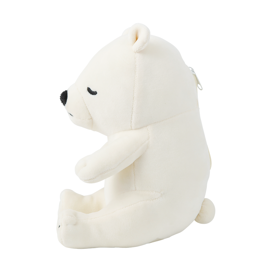 Nemunemu Seated Hug Pillow Polar Bear Lucky