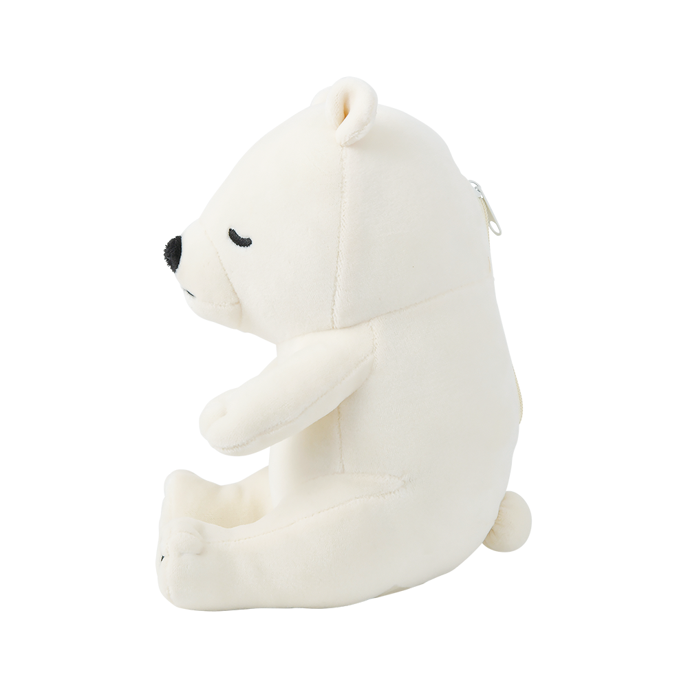 Nemunemu Seated Hug Pillow Polar Bear Lucky