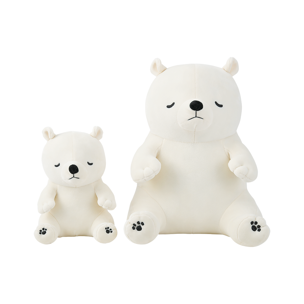 Nemunemu Seated Hug Pillow Polar Bear Lucky
