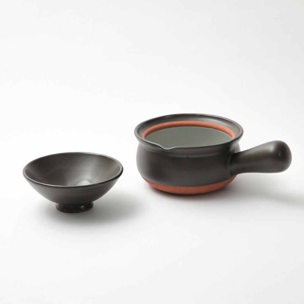 Nichijosahanki Matte Black Donabe Yukihira Pot with Rice Bowl Lid