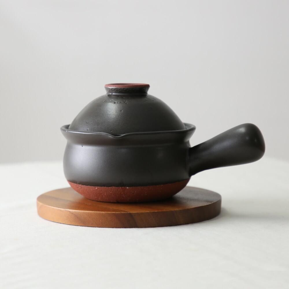 Nichijosahanki Matte Black Donabe Yukihira Pot with Rice Bowl Lid