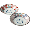 Nishiki-Imari Deep Plate Pair Set