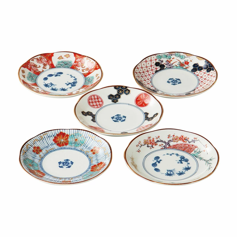 Nishiki-Imari Small Plate 5P Set