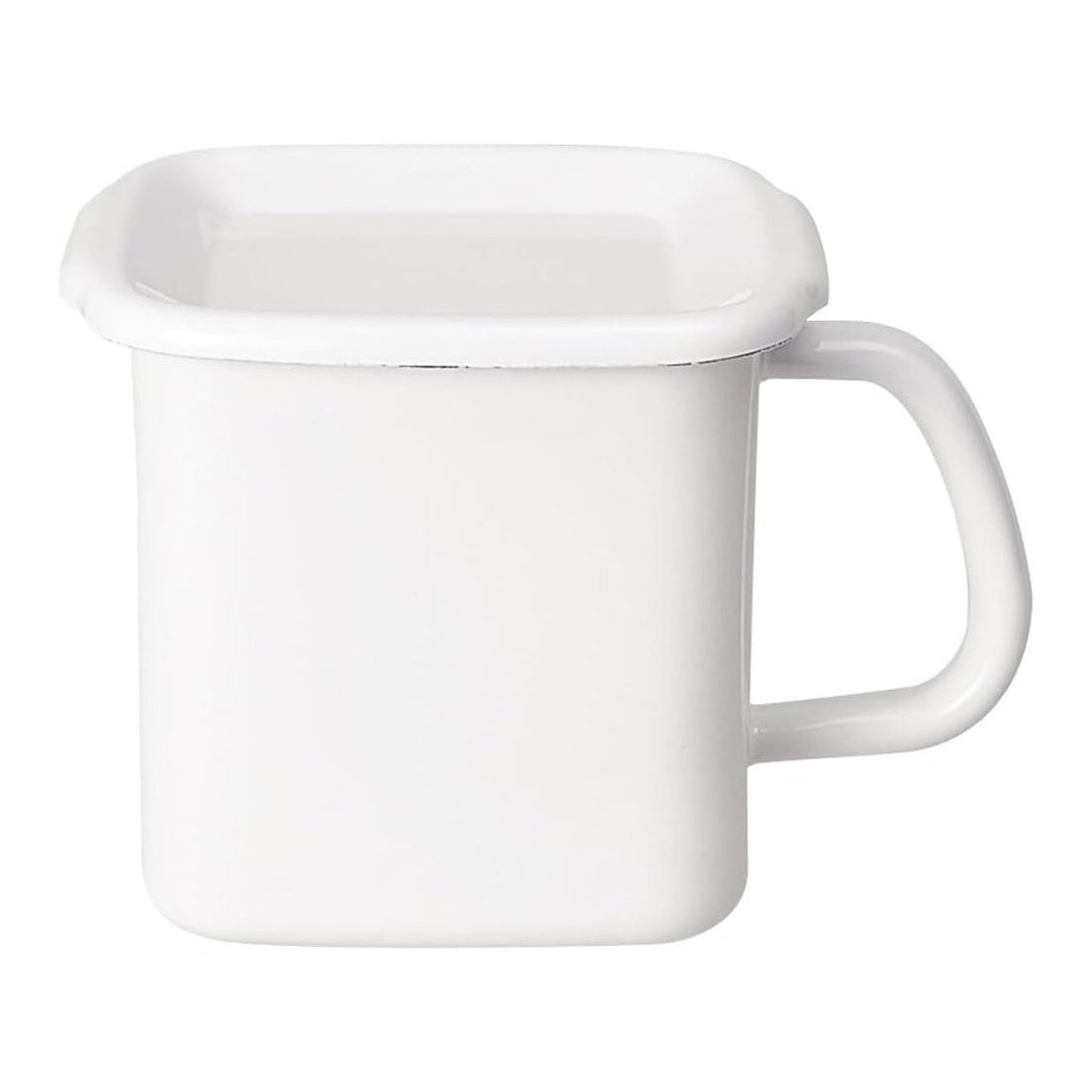 Noda Horo White Series Square Enamel Stocker - Enamel Lid L 1.2L