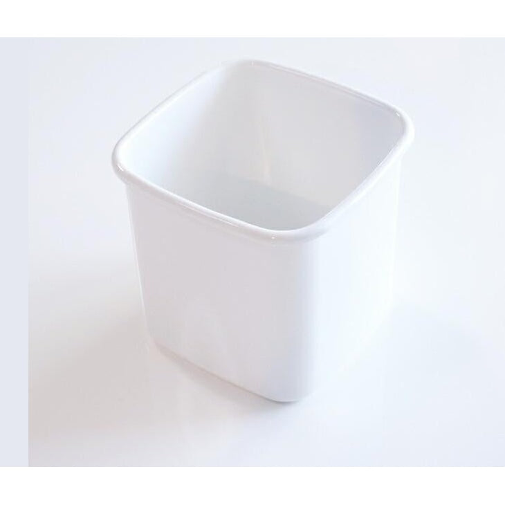 Noda Horo White Series Square Enamel Stocker - Plastic Lid L 1.2L