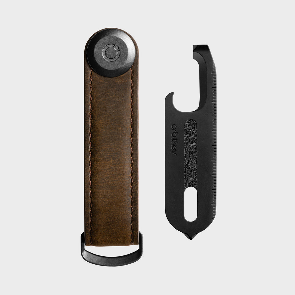 Orbitkey Crazy Horse Leather + Multitool v2 Gift Set - Oak Brown