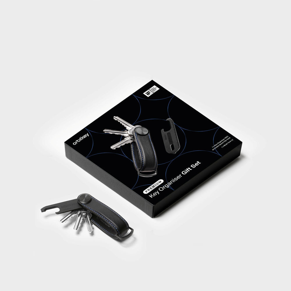Orbitkey Pro leather + Multi-Tool V2 Gift Set - Black