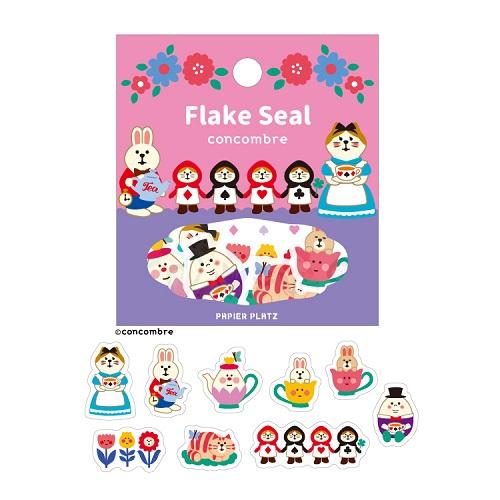 Papier Platz x concombre Flake Stickers - Alice in the Flower-land