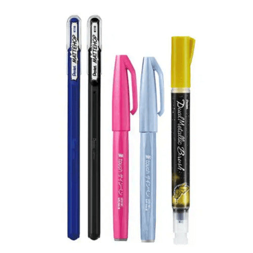 Pentel Mattehop x Fudepen 5P Set - Dream Night