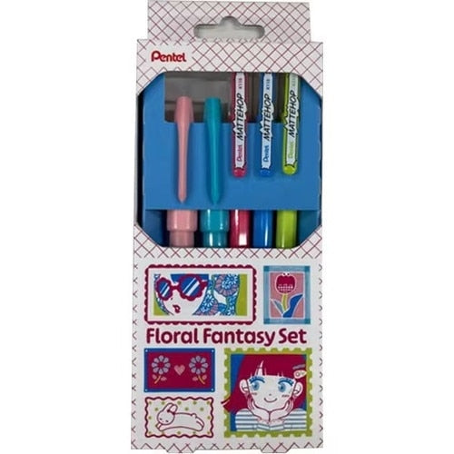 Pentel Mattehop x Fudepen 5P Set - Floral Fantasy