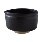 Pure Black Matcha Bowl with Spout