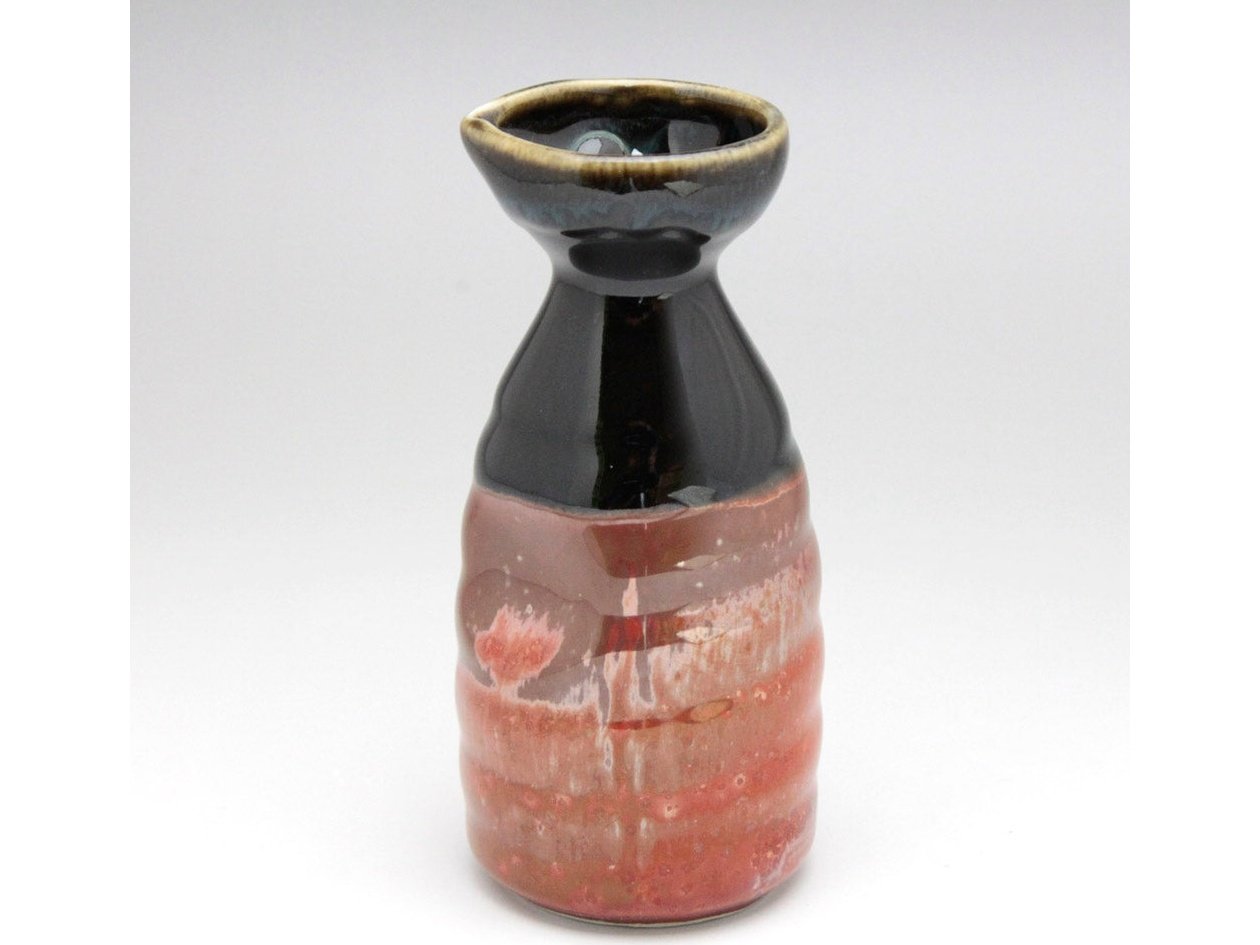 Red Glaze Sake Tokkuri Bottle 310ml