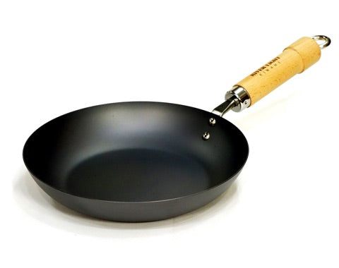 River Light Kiwame Premium 18cm nitrided iron frying pan with natural wood handle