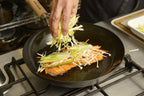 River Light Kiwame Premium iron frying pan in use