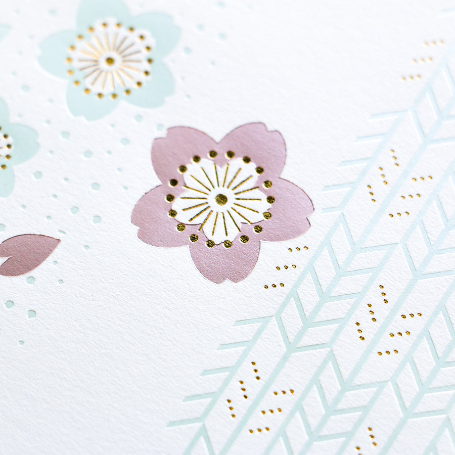 Rokkaku Foil Gift Envelope Cherry Blossom - Cherry blossoms
