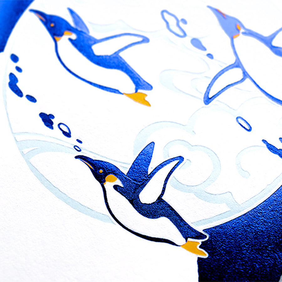 Rokkaku Foil Gift Envelope - Penguin