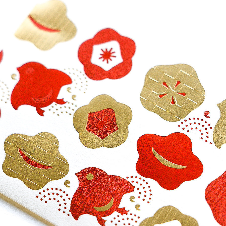 Rokkaku Foil Gift Envelope Plover & Plum - Plover ・Plum