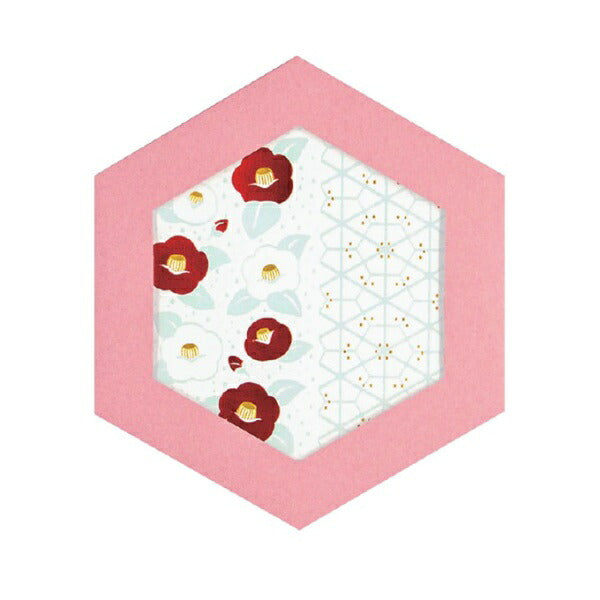 Rokkaku Hexagon Card - Camellia