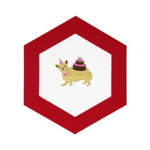 Rokkaku Hexagon Card - Corgi