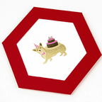 Rokkaku Hexagon Card - Corgi