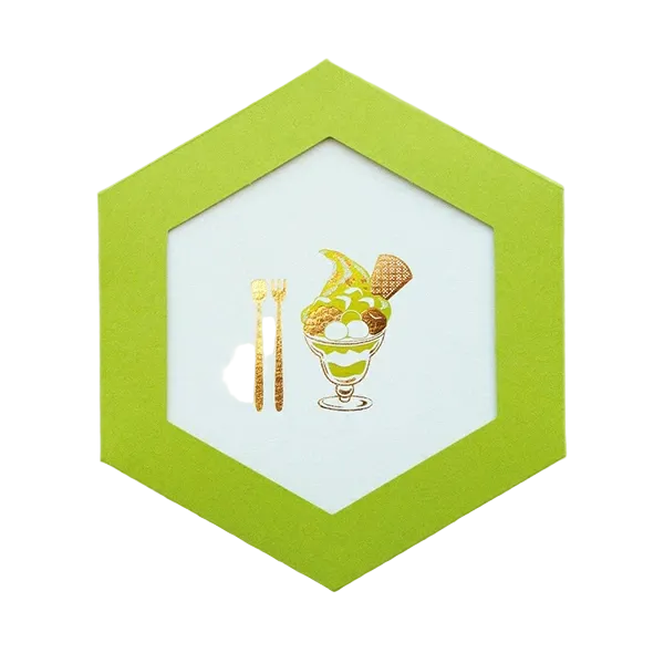 Rokkaku Hexagon Card - Matcha Parfait