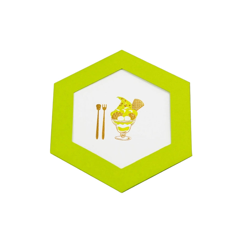 Rokkaku Hexagon Card - Matcha Parfait