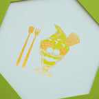 Rokkaku Hexagon Card - Matcha Parfait