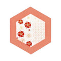 Rokkaku Hexagon Card - Plum Blossom