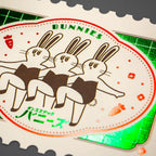 Rokkaku ob1toy Postcard Bunnies - Bunnies Stamp Postcard