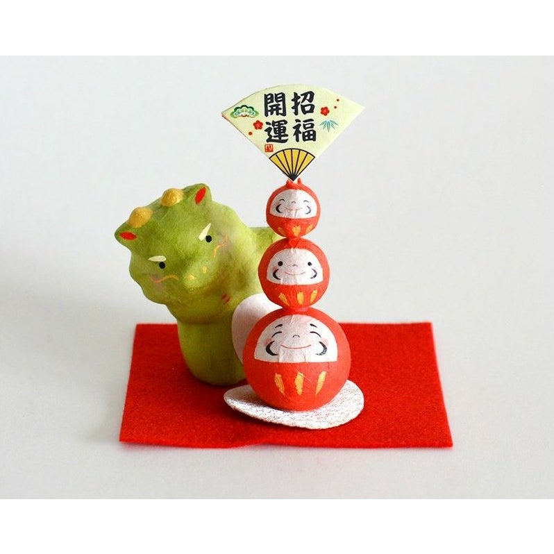 Ryukodo Chigiri Paper Peeping Dragon and Darumas