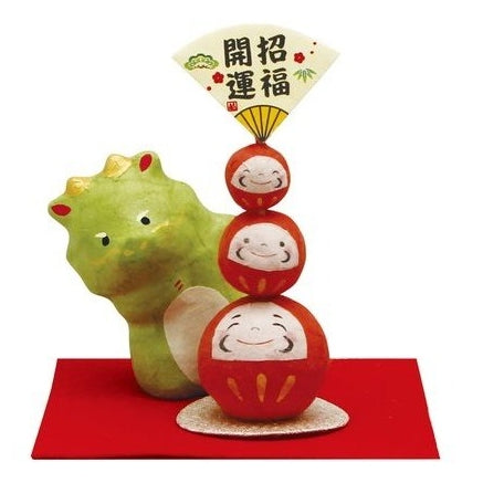 Ryukodo Chigiri Paper Peeping Dragon and Darumas