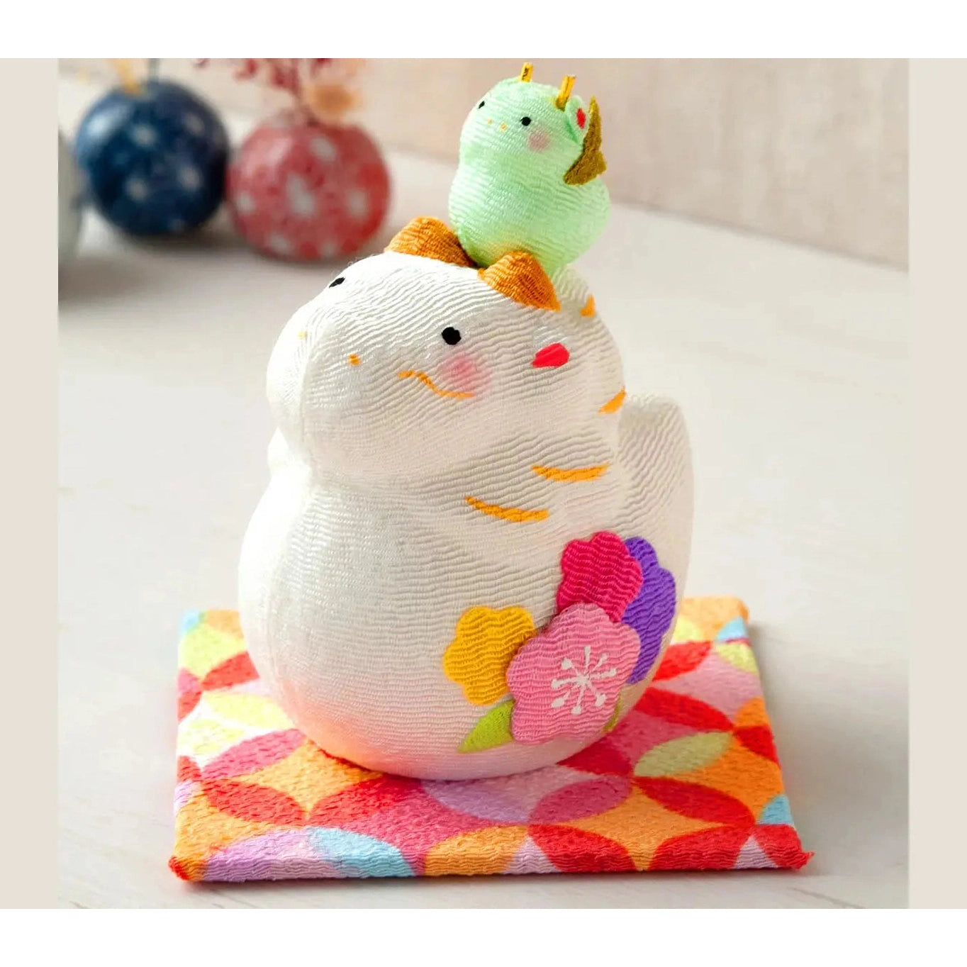 Ryukodo Chirimen Floral Dragon Parent and Child