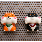 Ryukodo Chubby Cheeks Magnet - Black Shiba Inu