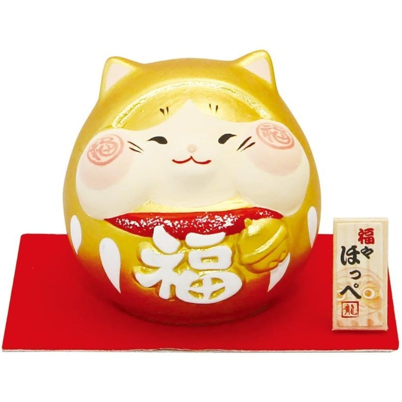 Ryukodo Chubby Cheeks Neko Cat in Daruma Suit