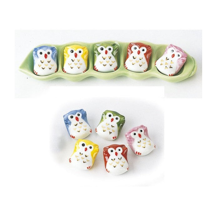 Ryukodo Owl Chopstick Rest Set