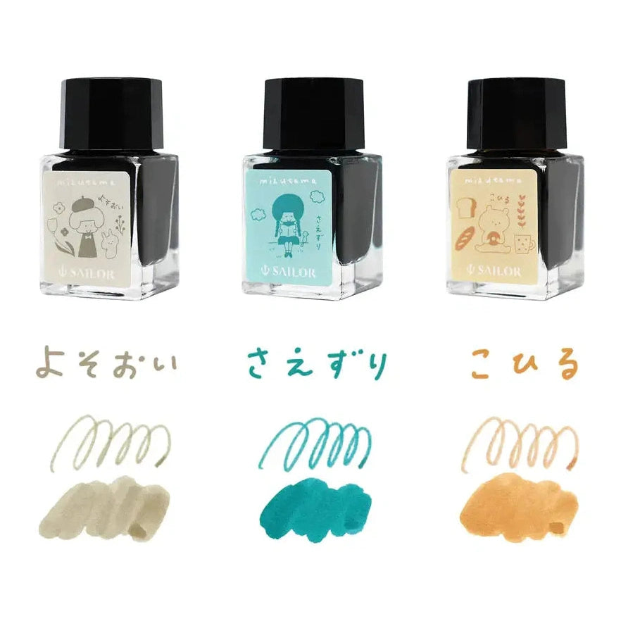 Sailor x Mizutama Fountain Pen Ink 3 Colour Set